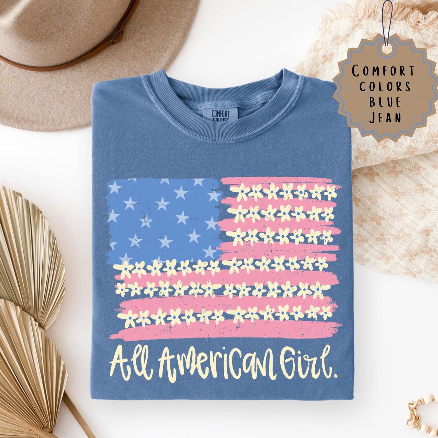 Floral Flag All American Girl Tee - PREORDER