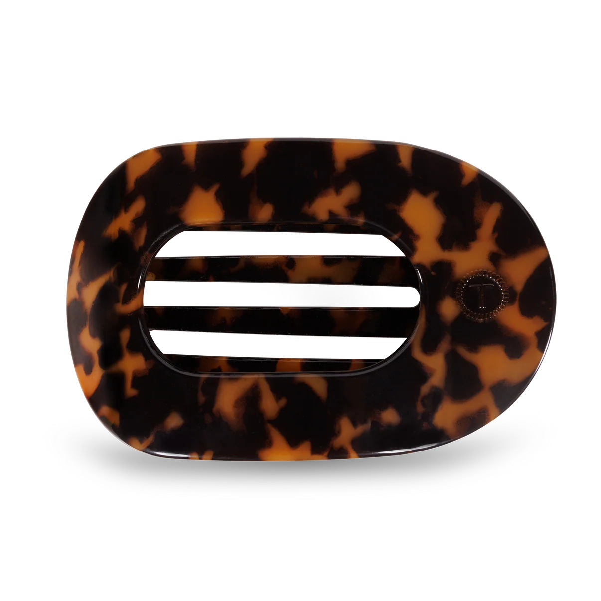 Teleties Tortoise Flat Round Hair Clip