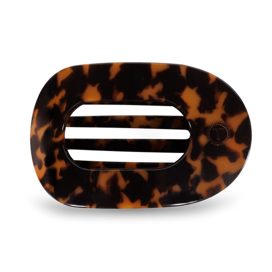 Teleties Tortoise Flat Round Hair Clip