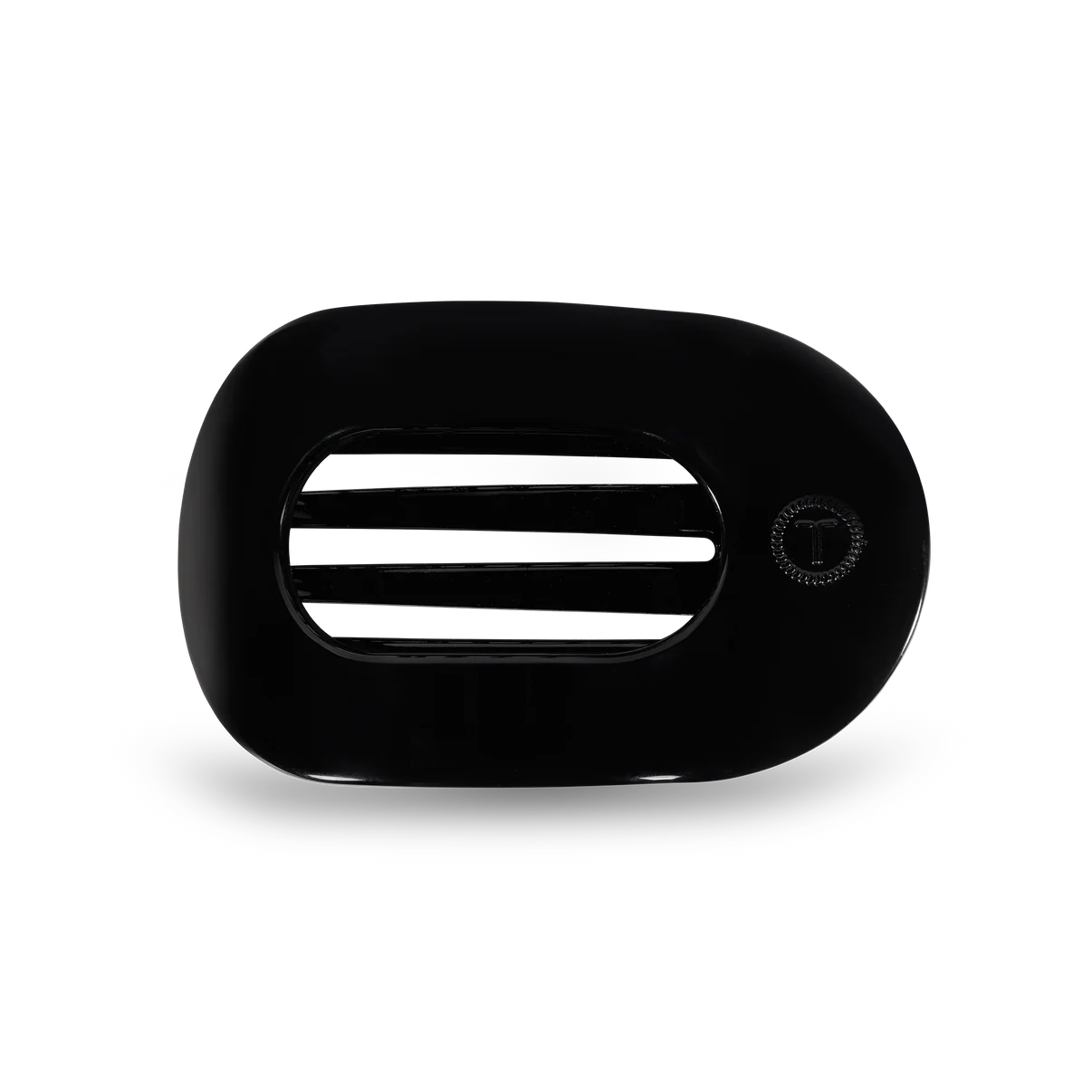 Teleties Jet Black Flat Round Hair Clip