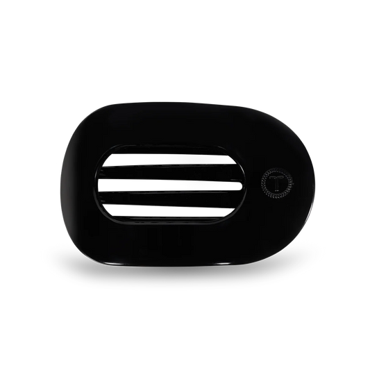 Teleties Jet Black Flat Round Hair Clip