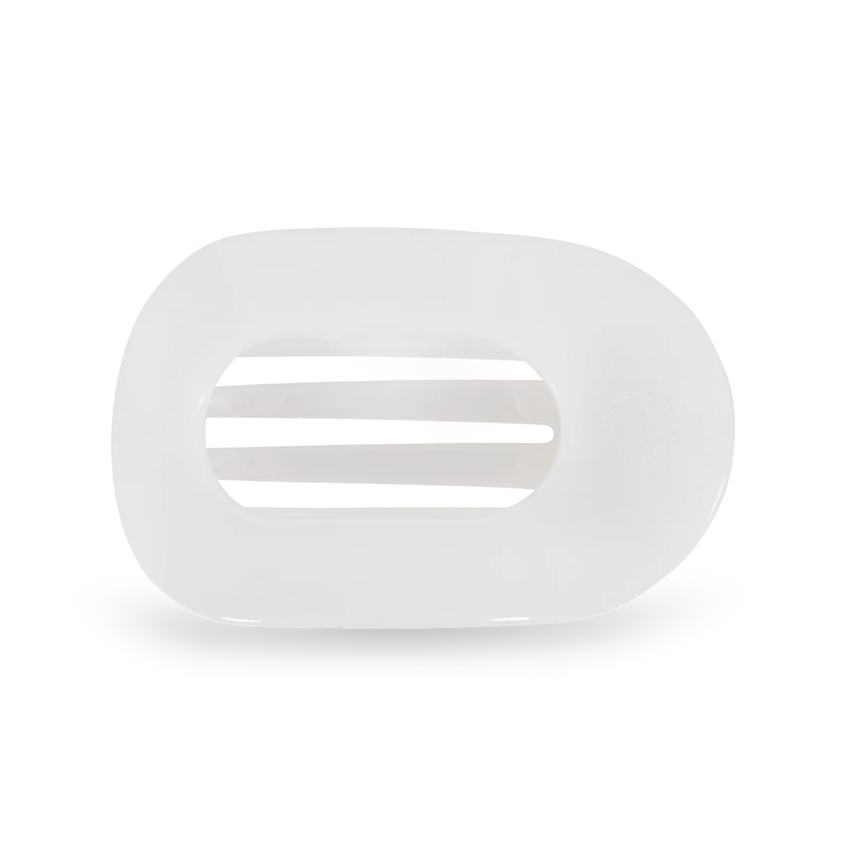 Teleties Coconut White Flat Round Hair Clip