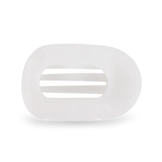 Teleties Coconut White Flat Round Hair Clip
