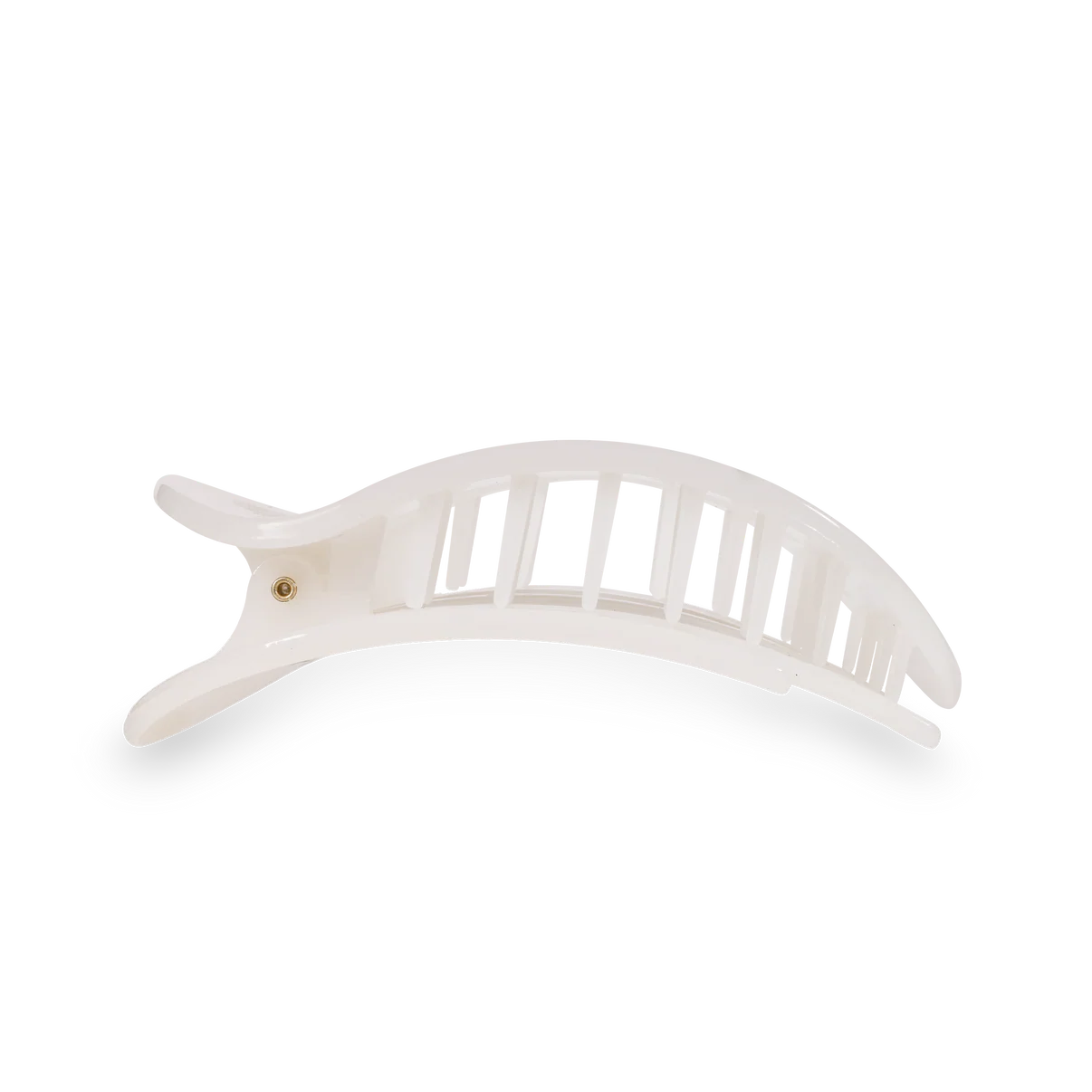Teleties Coconut White Flat Round Hair Clip