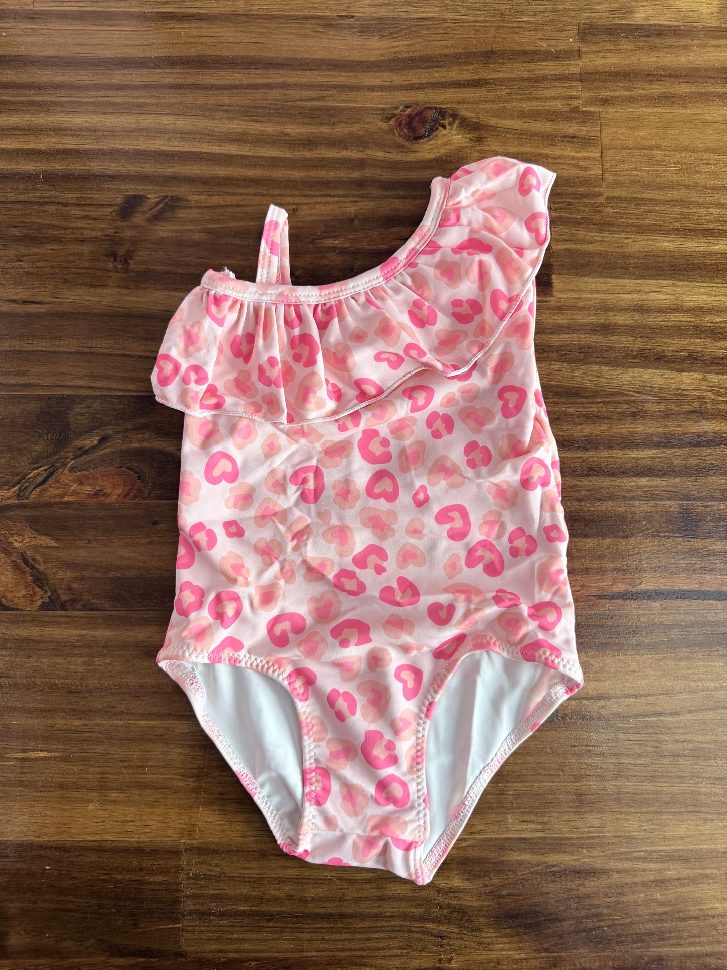Kids Pink Leopard One-Piece Swimsuit