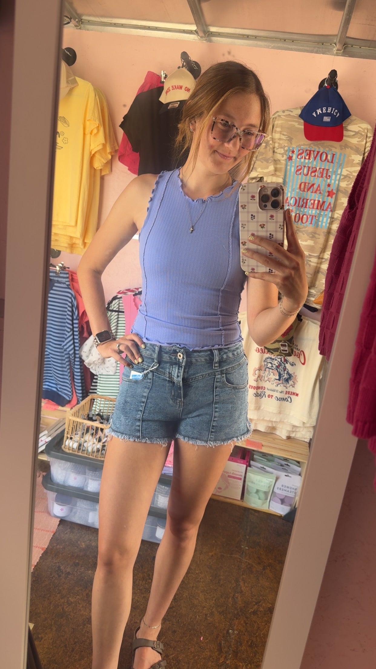 Frayed Denim Shorts