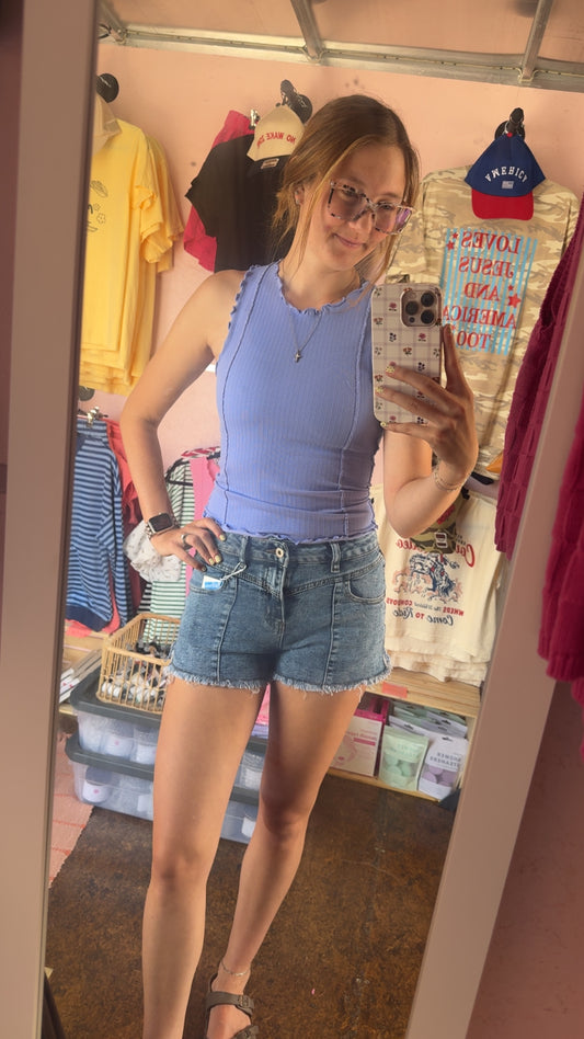 Frayed Denim Shorts