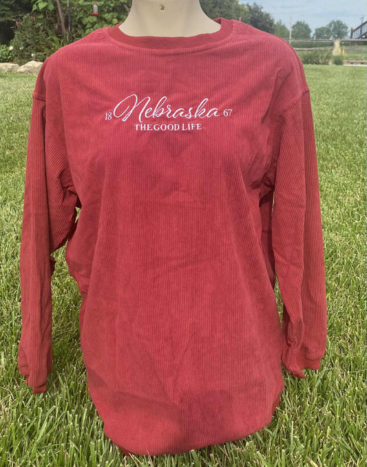 Nebraska The Good Life Ribbed Crewneck